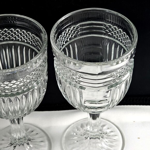 Libbey Glass Radiant Patterned Water Goblets 7" maximalism midcentury retro (2) - Picture 3 of 10